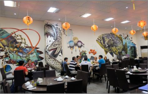 永寿海鲜餐厅墙体彩绘
